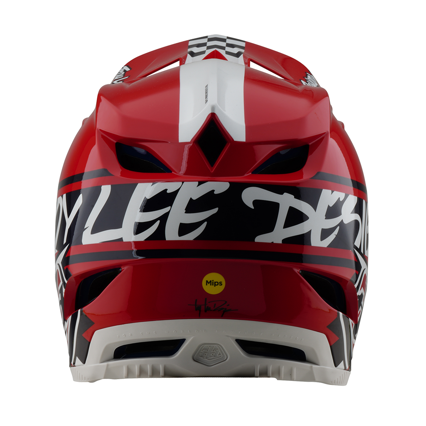 CASCO MTB TROY LEE DESIGNS D4 POLYACRYLITE FIFTY 50 Blanco/Rojo 2025