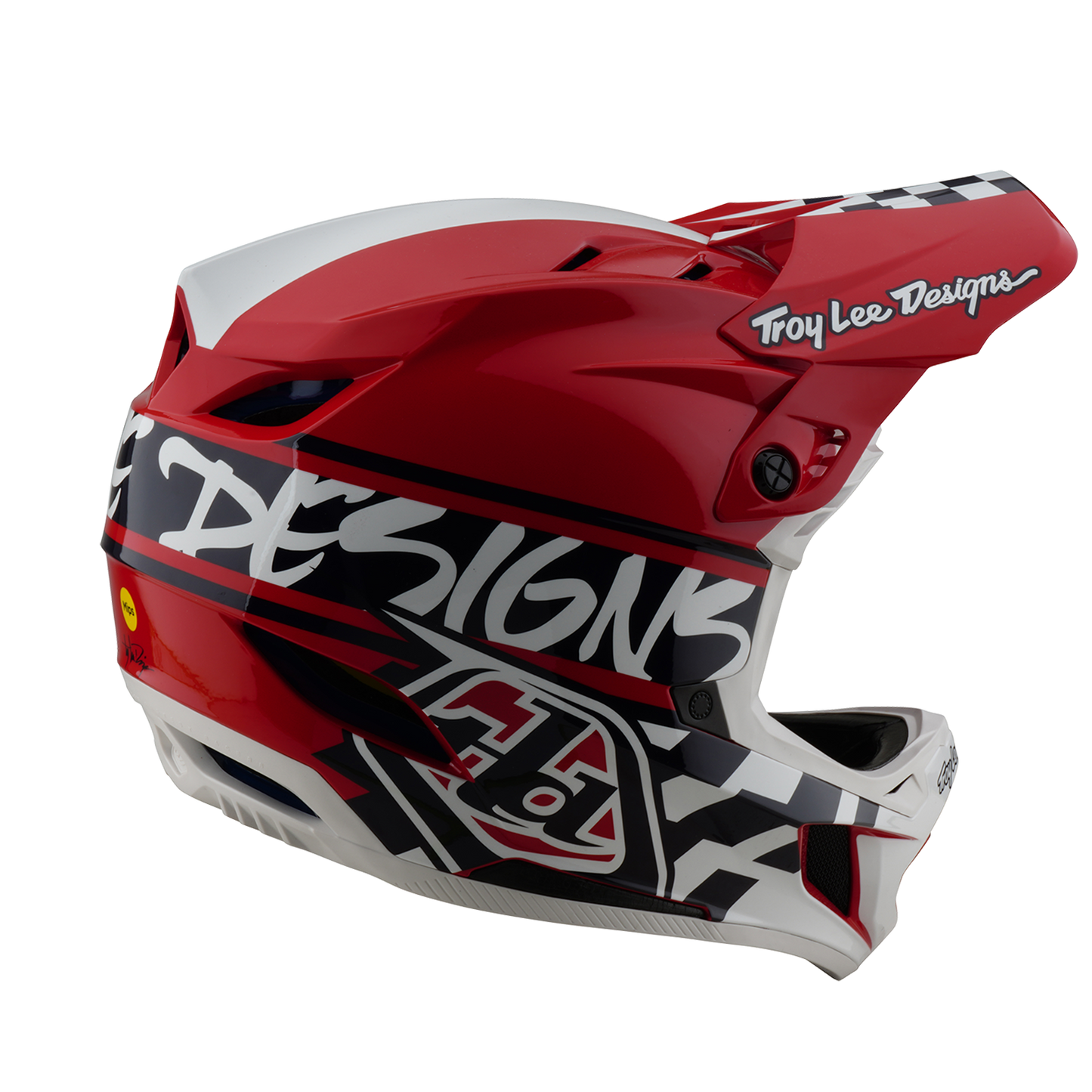 CASCO MTB TROY LEE DESIGNS D4 POLYACRYLITE FIFTY 50 Blanco/Rojo 2025