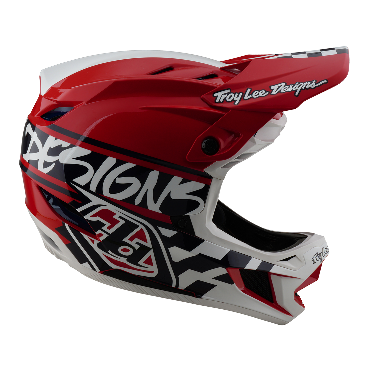 CASCO MTB TROY LEE DESIGNS D4 POLYACRYLITE FIFTY 50 Blanco/Rojo 2025