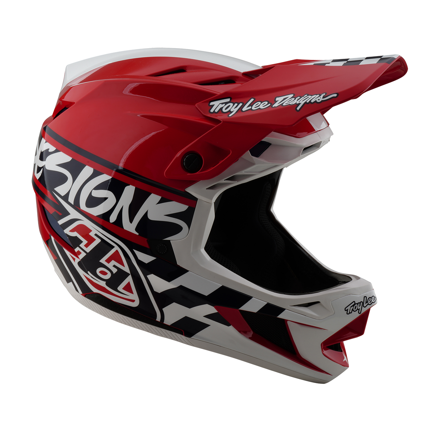 CASCO MTB TROY LEE DESIGNS D4 POLYACRYLITE FIFTY 50 Blanco/Rojo 2025