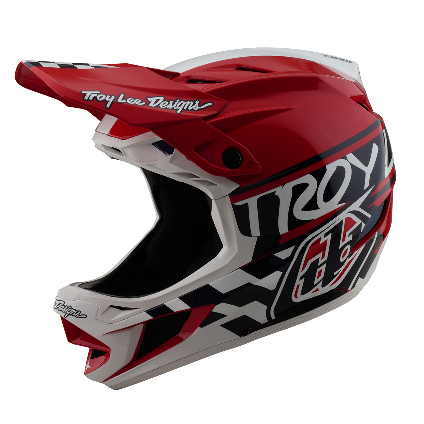 CASCO MTB TROY LEE DESIGNS D4 POLYACRYLITE FIFTY 50 Blanco/Rojo 2025