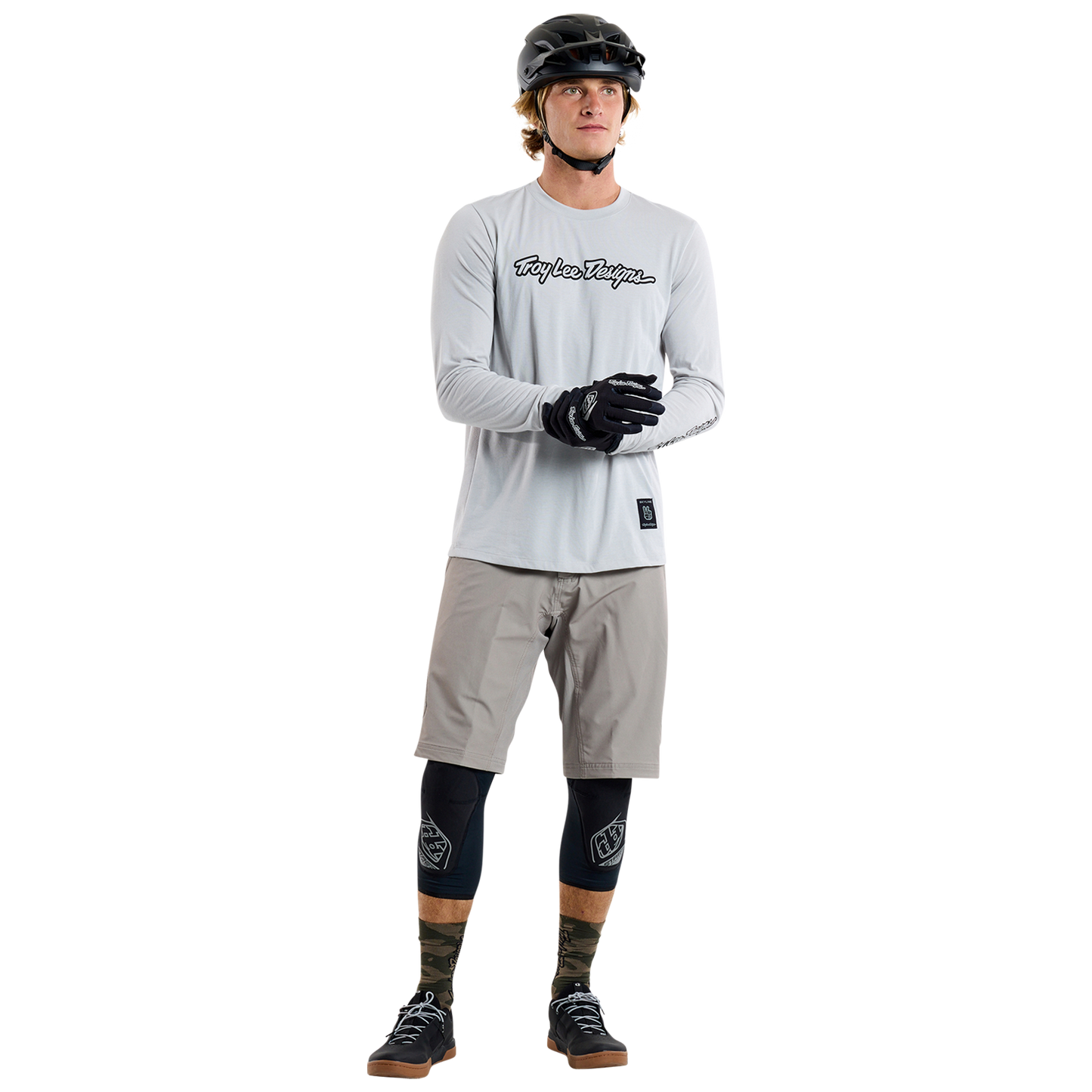 TROY LEE DESIGNS SKYLINE RIDE TEE SIGNATURE Maillot Manga Larga Gris 2025