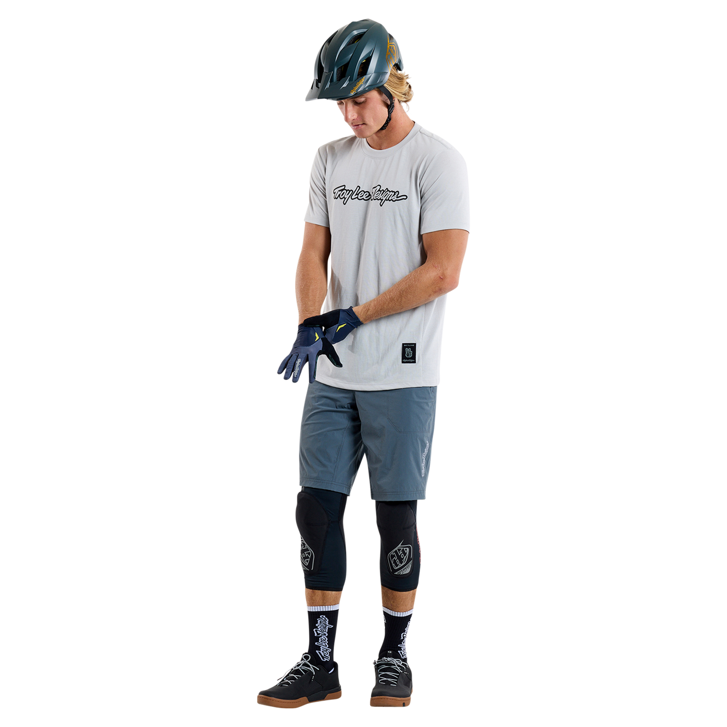 TROY LEE DESIGNS SKYLINE RIDE TEE SIGNATURE Maillot Manga Corta Gris 2025