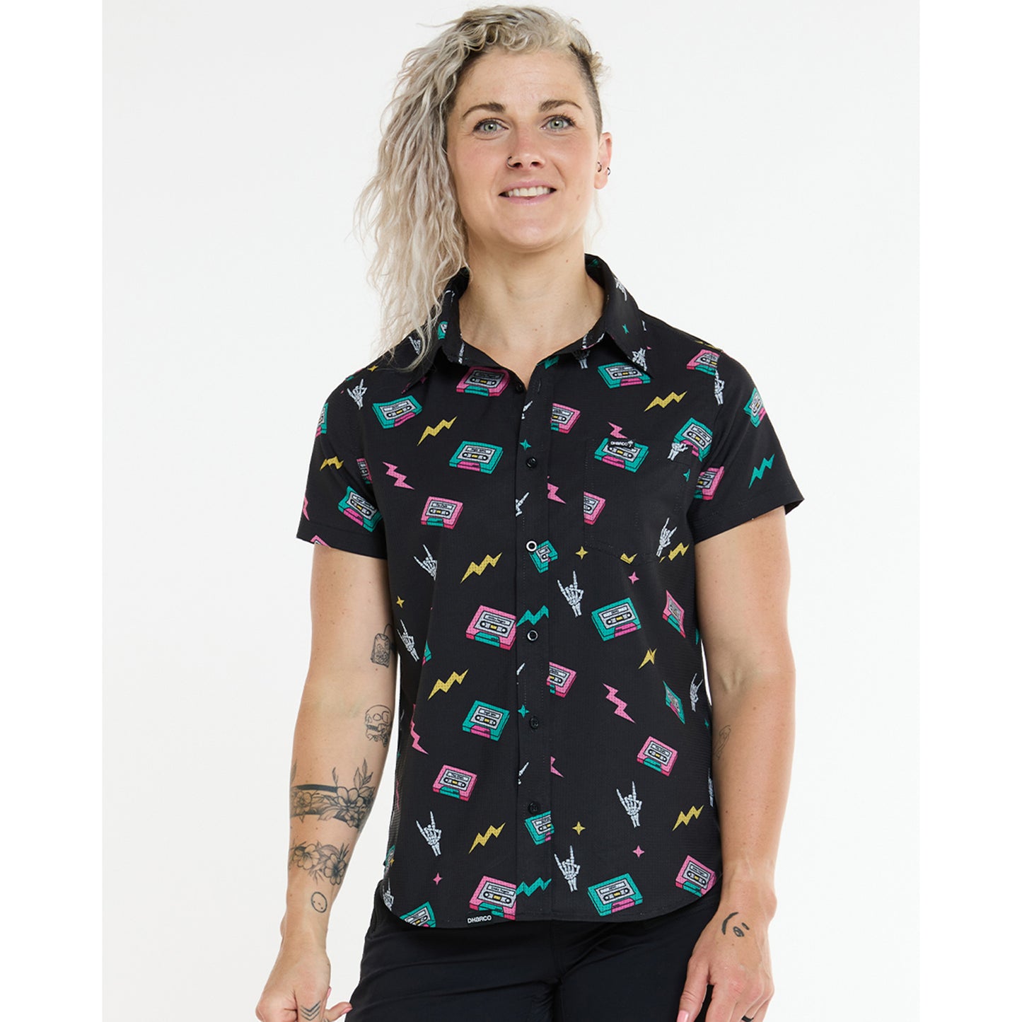 Camiseta Técnica Mujer DHARCO TECH PARTY MIX TAPE Negra
