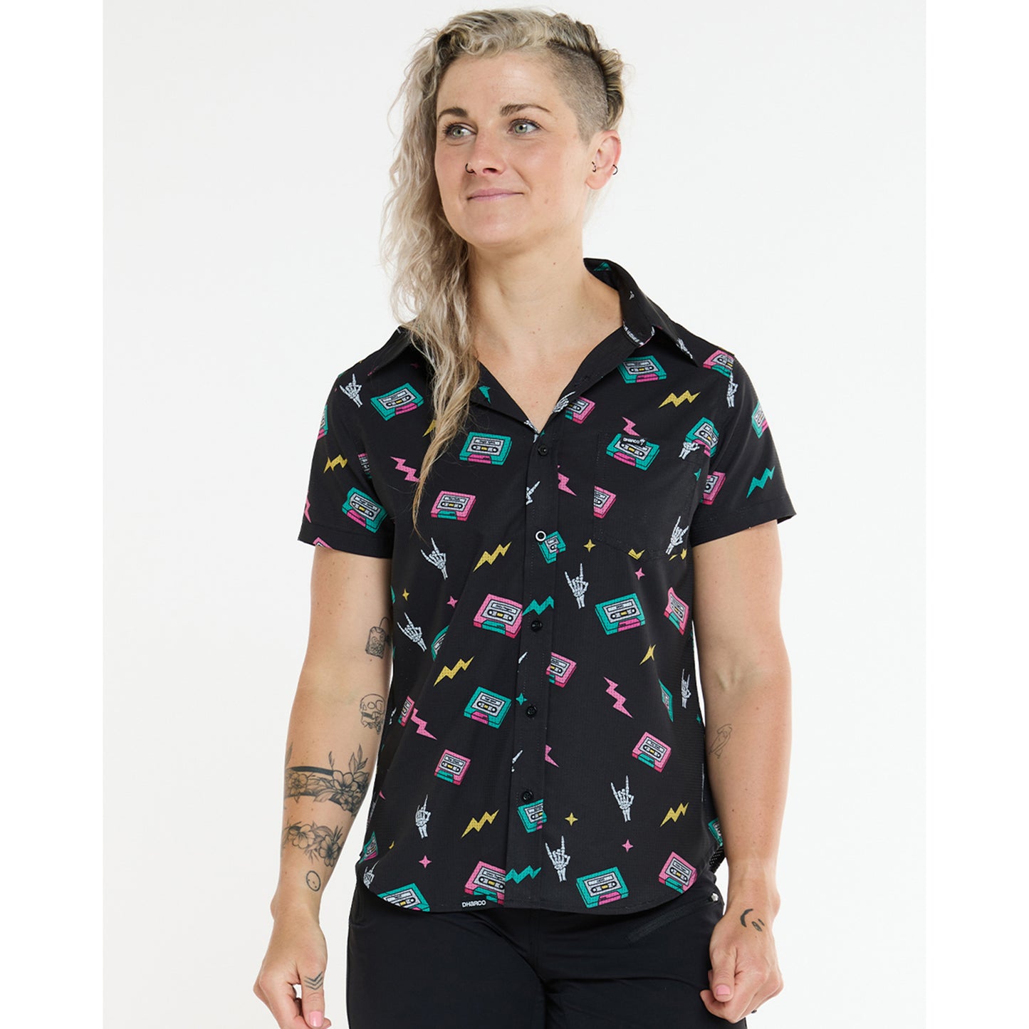 Camiseta Técnica Mujer DHARCO TECH PARTY MIX TAPE Negra
