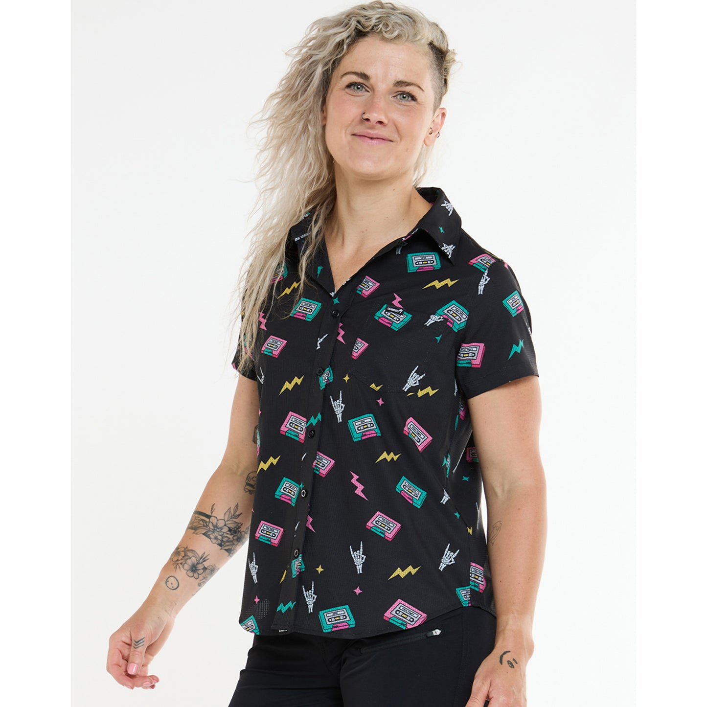 Camiseta Técnica Mujer DHARCO TECH PARTY MIX TAPE Negra
