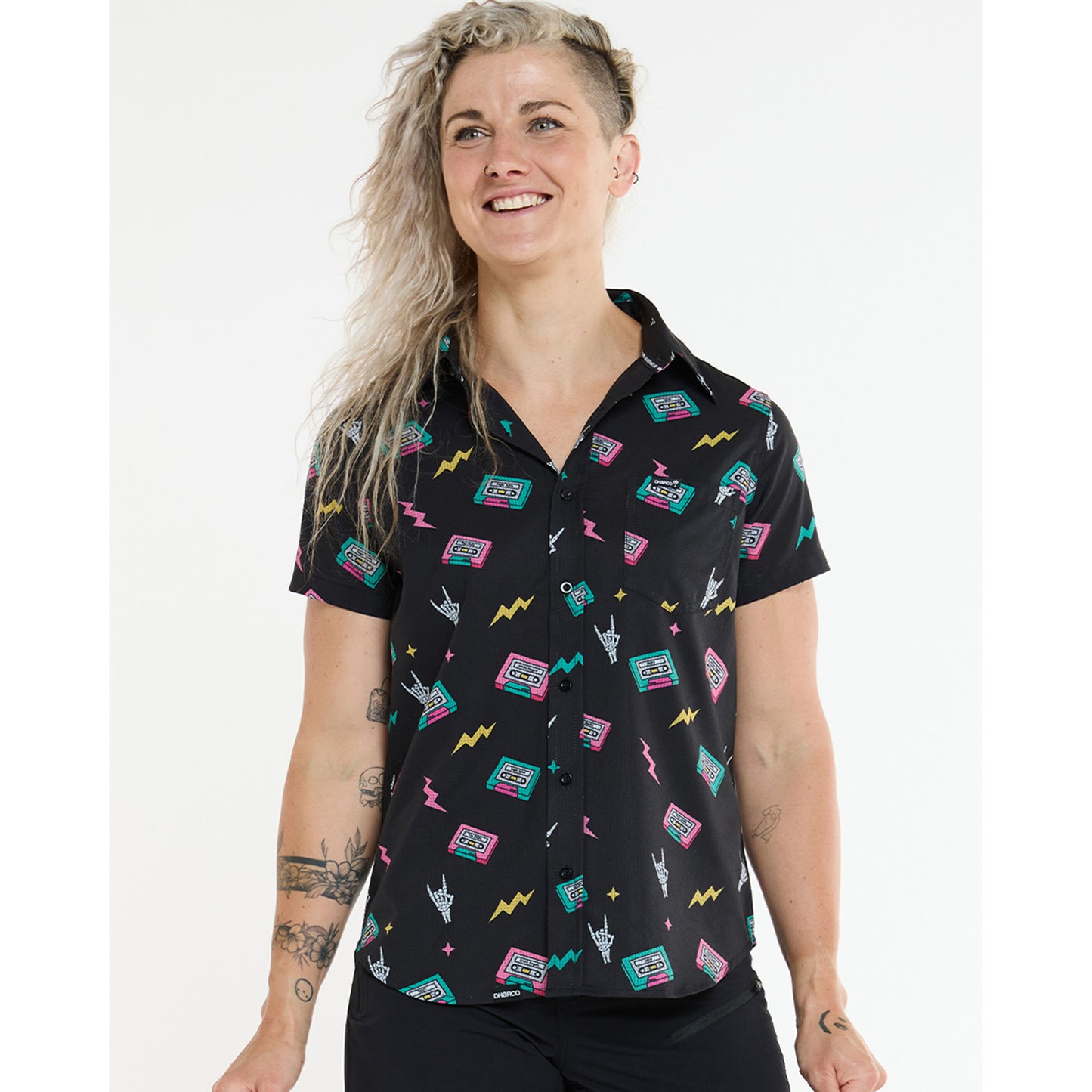 Camiseta Técnica Mujer DHARCO TECH PARTY MIX TAPE Negra