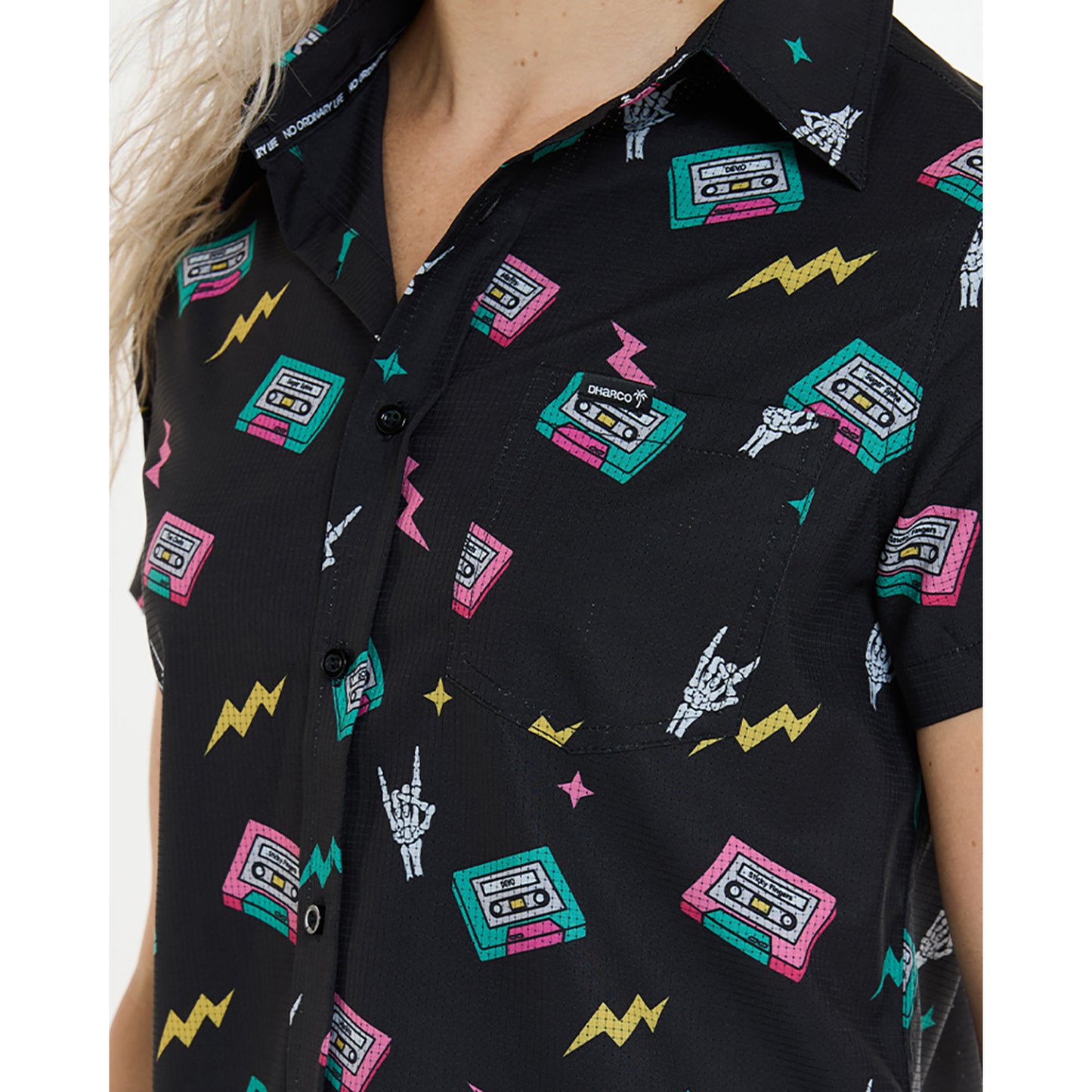 Camiseta Técnica Mujer DHARCO TECH PARTY MIX TAPE Negra