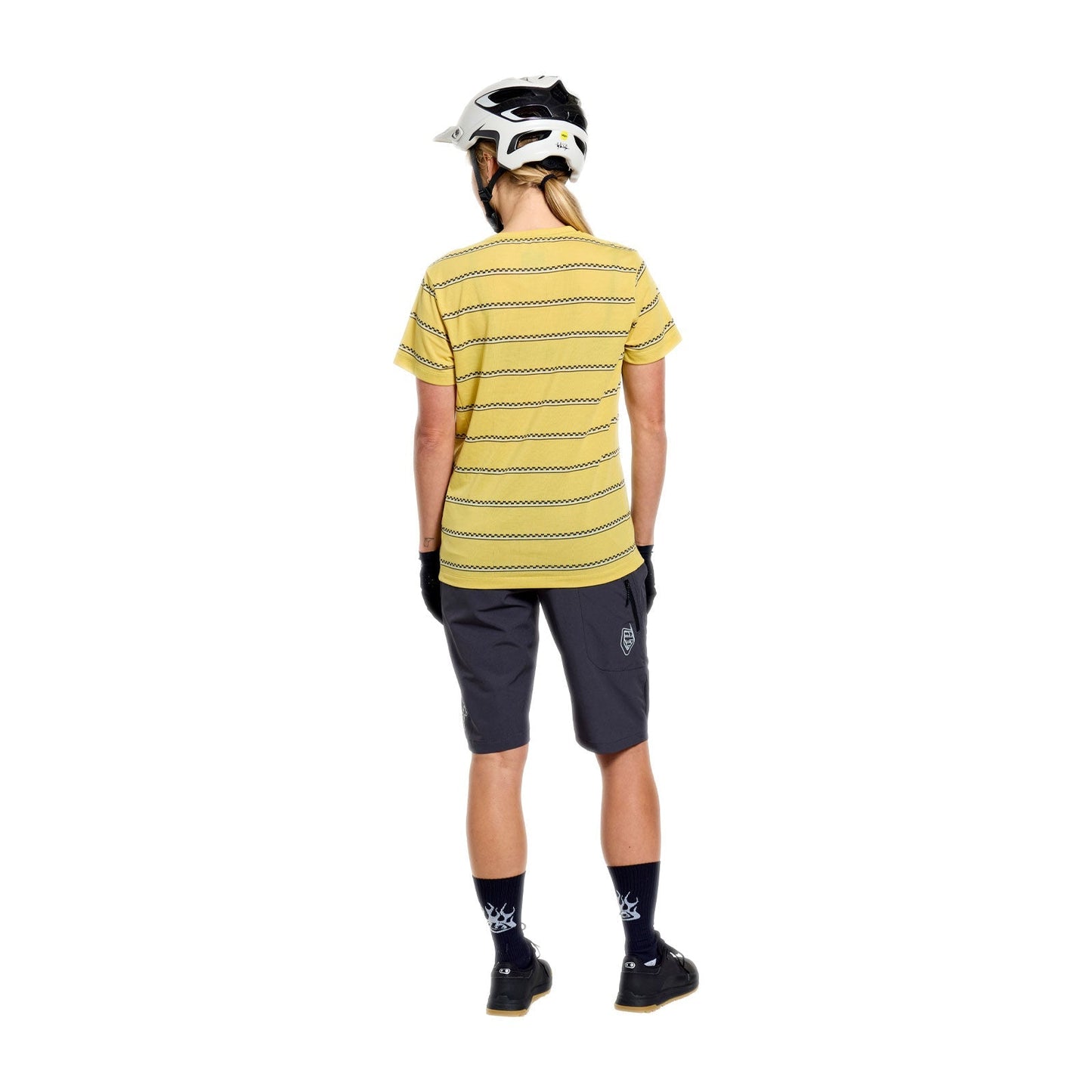 TROY LEE DESIGNS LILIUM RIDE CHECKED OUT Maillot Manga Corta Mujer Amarillo