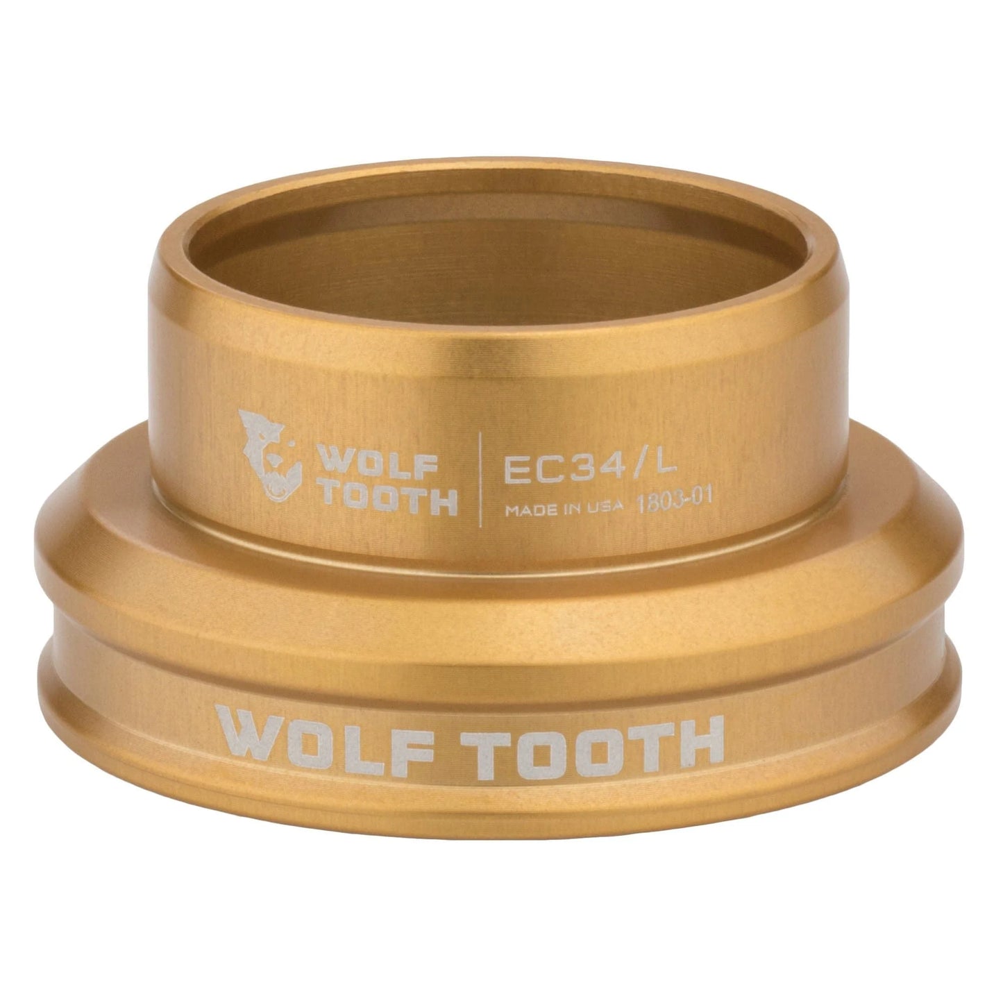 Cazo bajo para juego de dirección externo WOLF TOOTH PREMIUM 1"1/8 EC34 Dorado