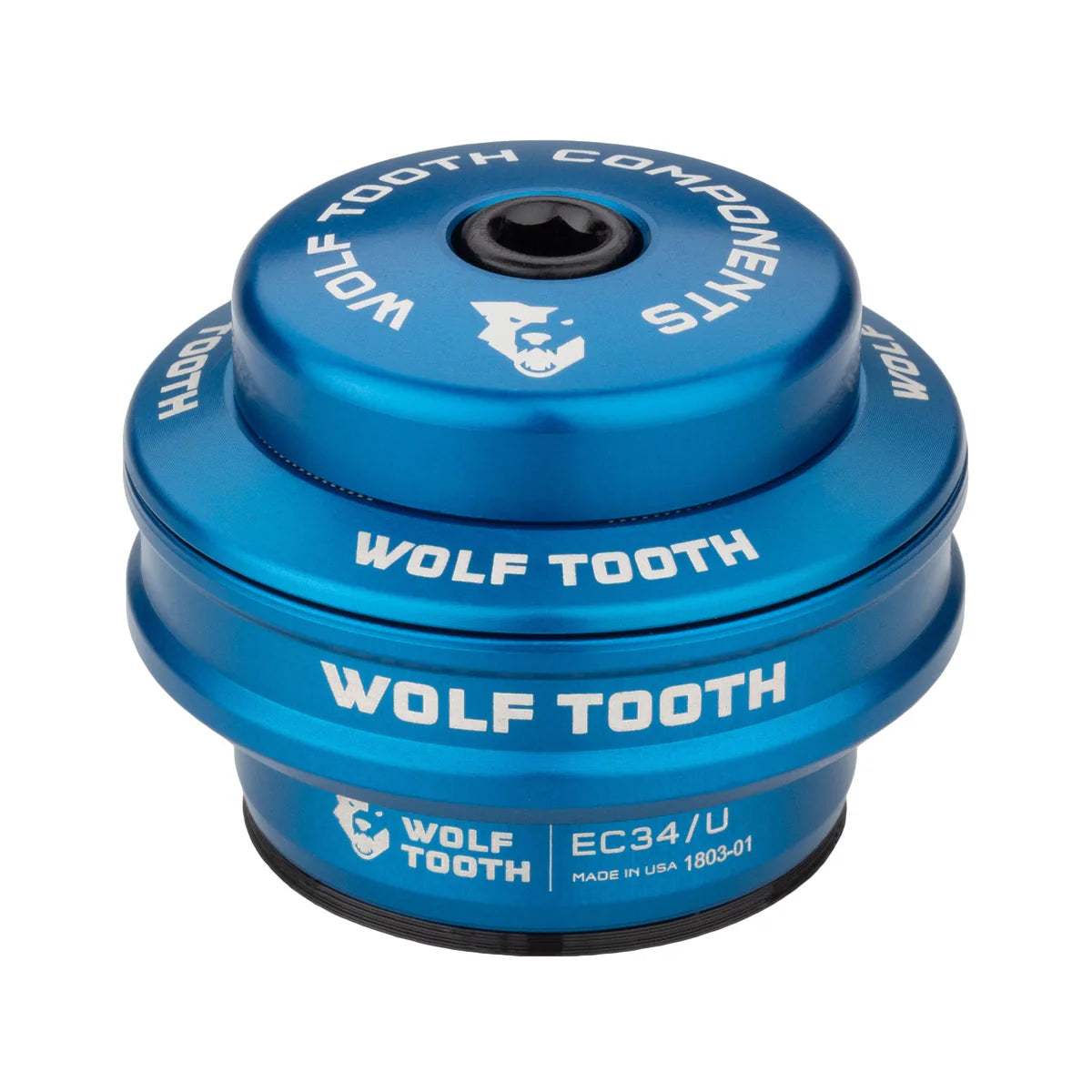 Taza Superior para Juego de Dirección Externo WOLF TOOTH PREMIUM 1"1/8 EC34 Stack 16 mm Azul