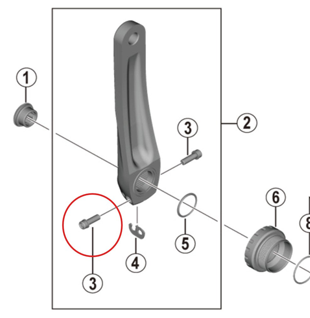 Tornillo de la abrazadera de biela SHIMANO MTB con arandela (M6 x 19)