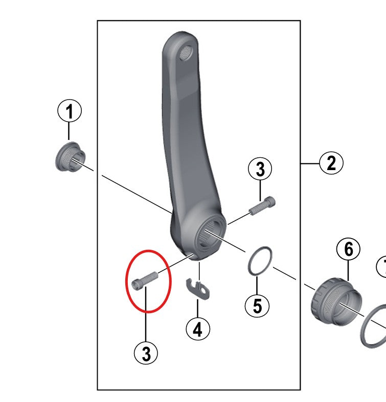 Tornillo de la abrazadera de biela SHIMANO MTB con arandela (M6 x 21)