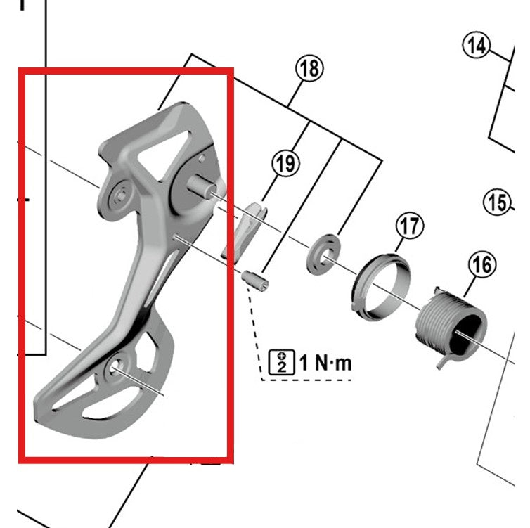 SHIMANO GS RD-M8100RX822 Jaula de cambio externo
