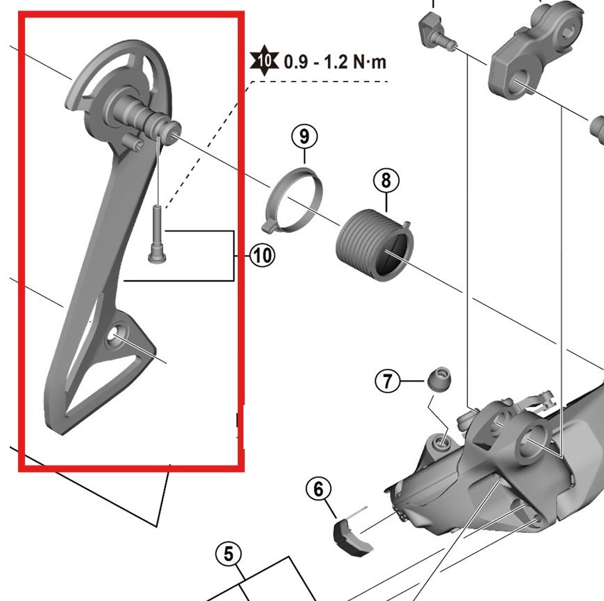 SHIMANO RD-R8150 Horquilla Ext y Tornillos de Montaje