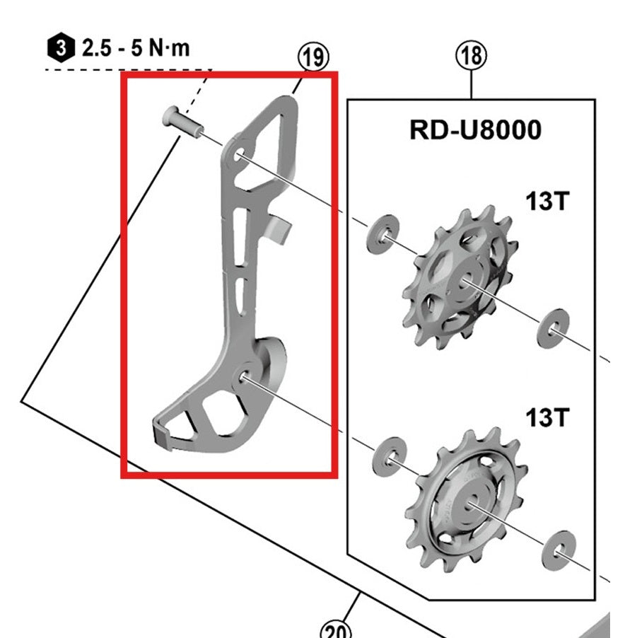 SHIMANO RD-U8000/U6000 GS Jaula cambio interno