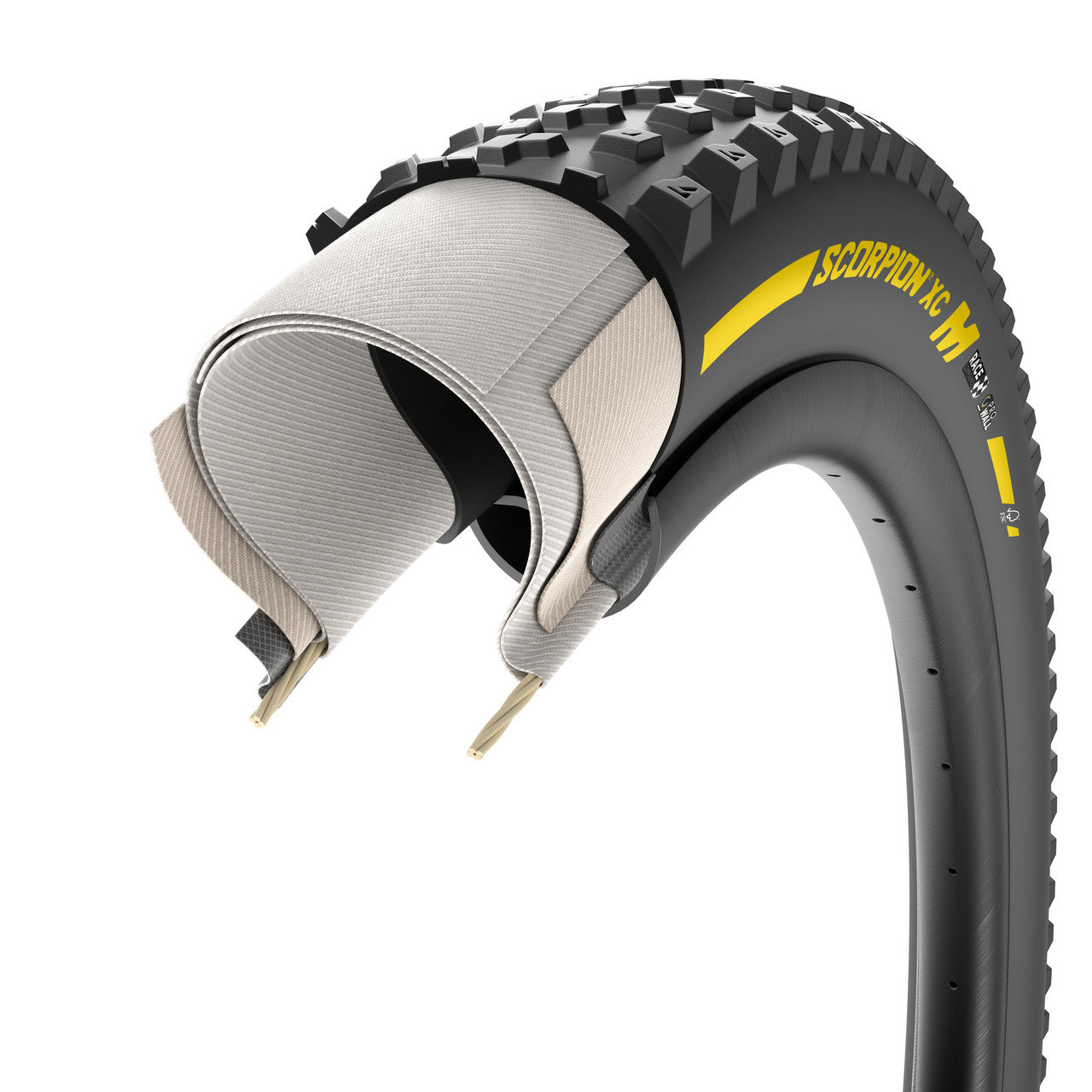 Neumático PIRELLI SCORPION RACE XC M ProWall 29x2.40 Tubeless Ready Blando Amarillo Team Edition
