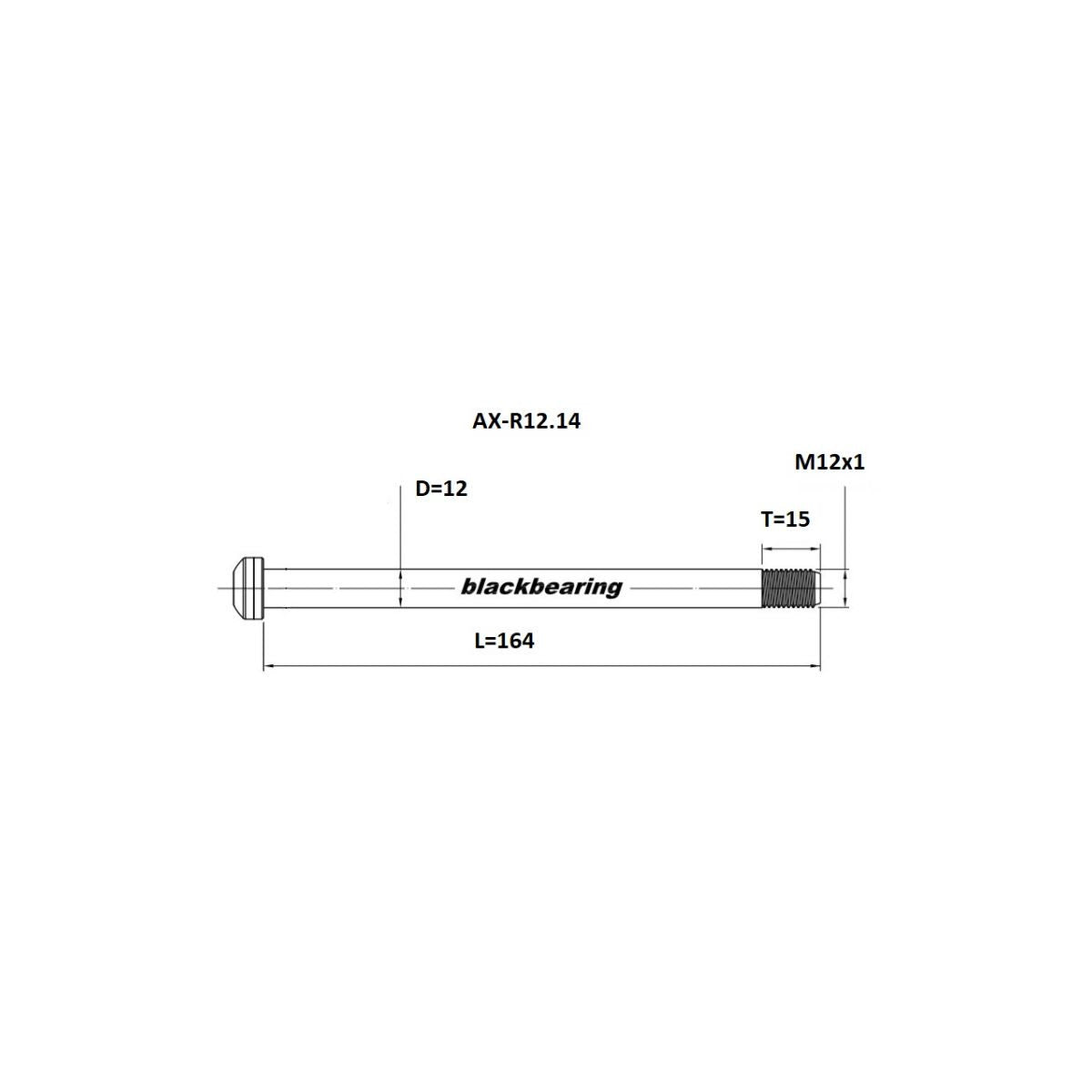 Axe de Roue Arrière BLACKBEARING 12x142 mm (12mm-164-M12x1-15mm)