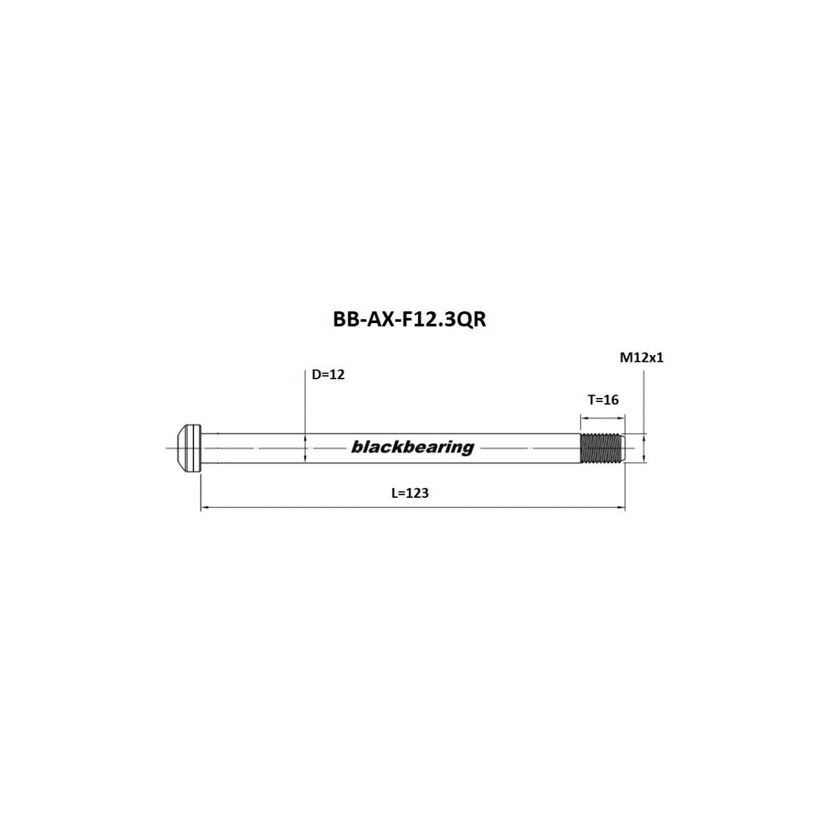 Axe de Roue Avant BLACKBEARING Route 12x100 mm (12mm-122-M12x1-15mm)