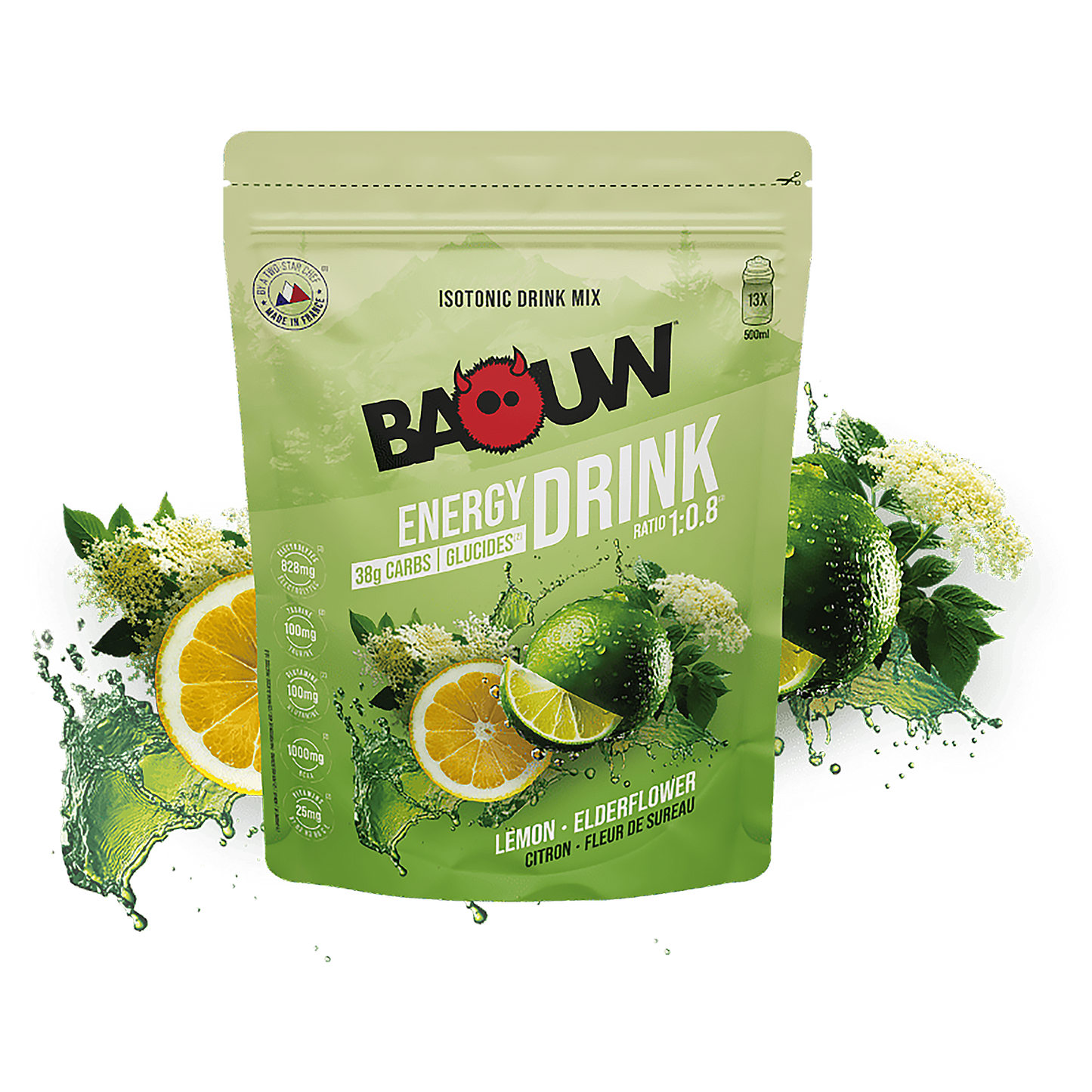 BAOUW ISOTONIC Bebida Energética (585g) Flor de Saúco Limón