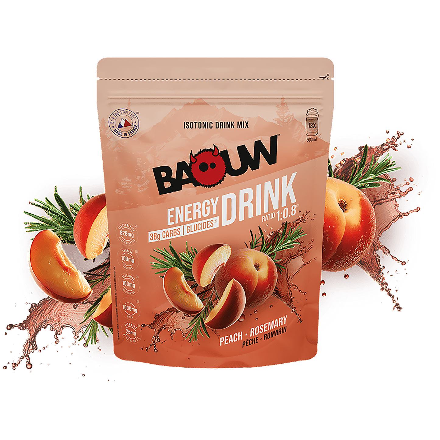 BAOUW ISOTONIC Bebida Energética (585g) Melocotón Romero