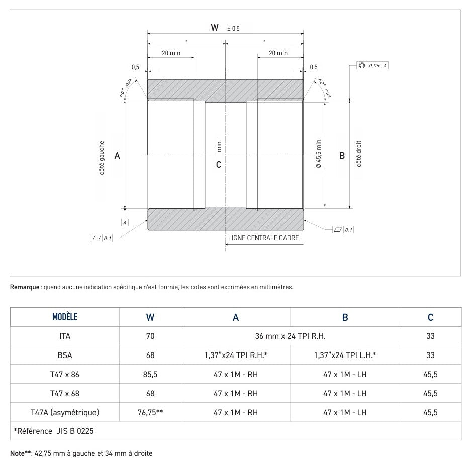 CAMPAGNOLO QCK-TECH Platos y bielas externos - T47x86