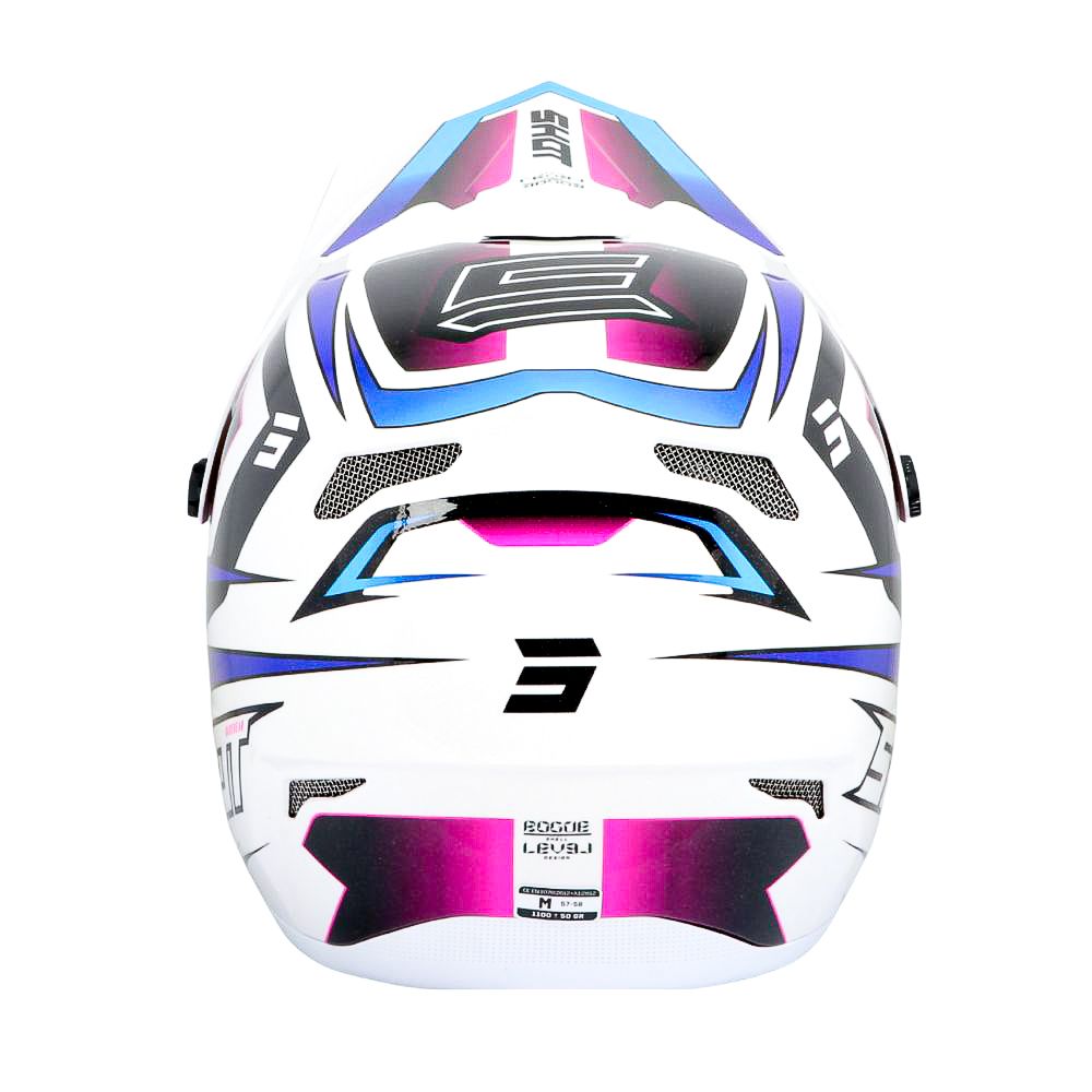 Casco BMX SHOT ROGUE Level White Blue Pearly