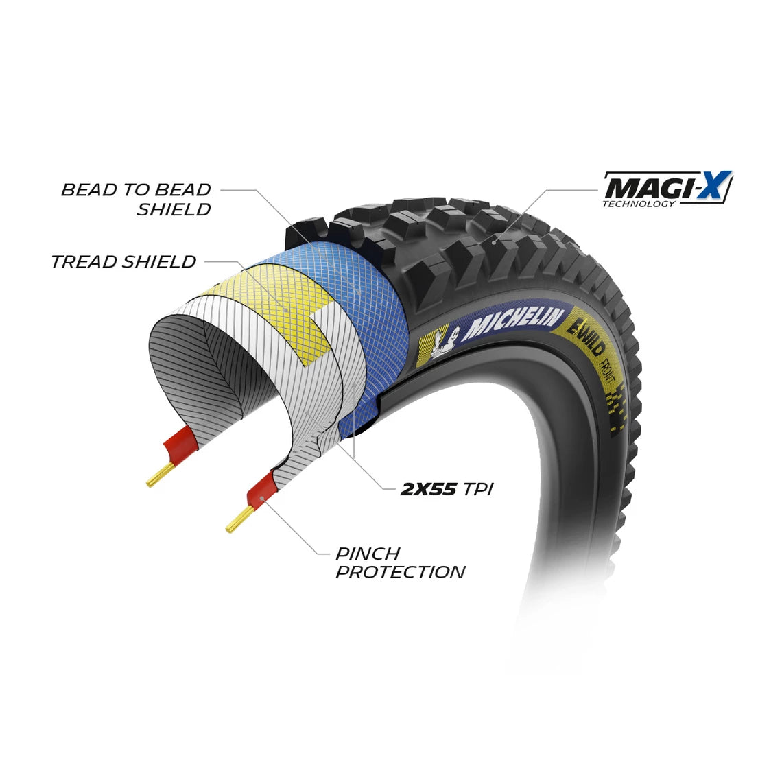 Neumático MICHELIN E-WILD FRONT Racing Line 29x2.40 Tubeless Ready Blando