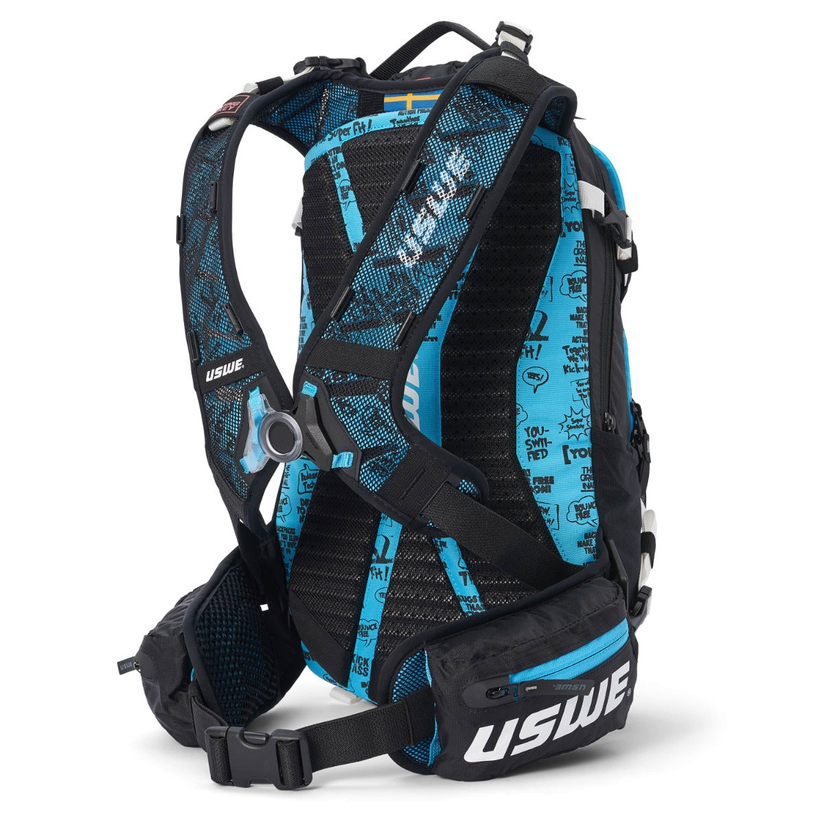 Mochila USWE FLOW 16 L con bandolera integrada Negro/Azul