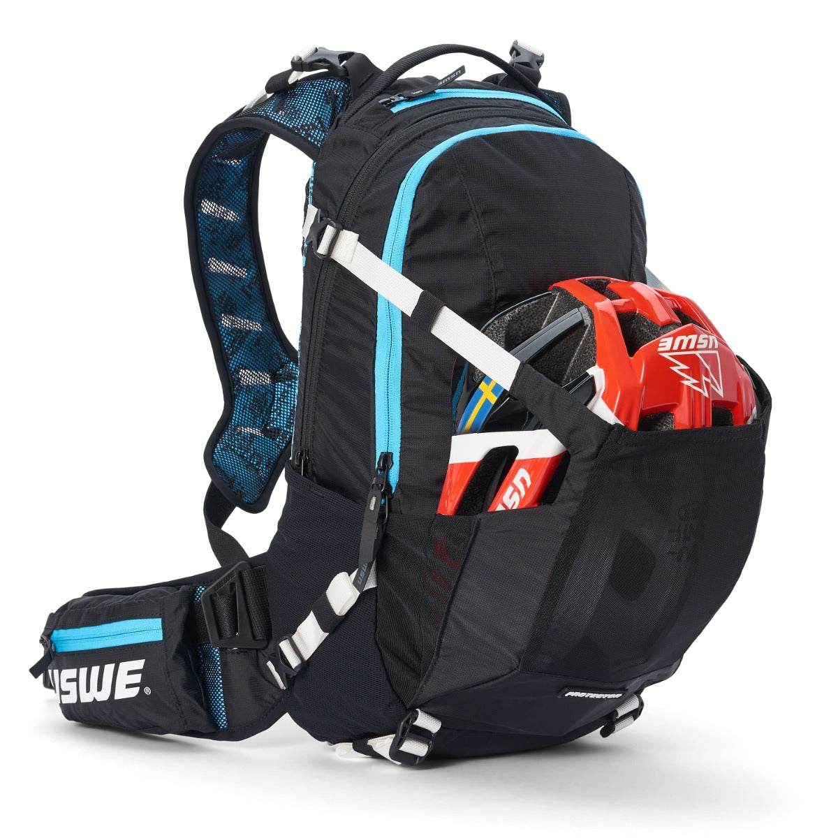 Mochila USWE FLOW 16 L con bandolera integrada Negro/Azul