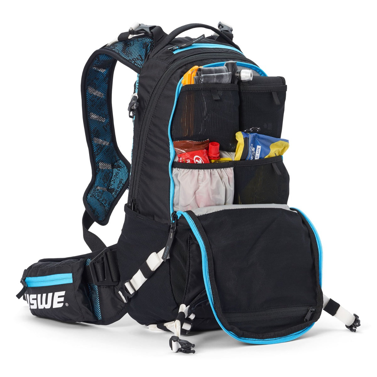Mochila USWE FLOW 16 L con bandolera integrada Negro/Azul