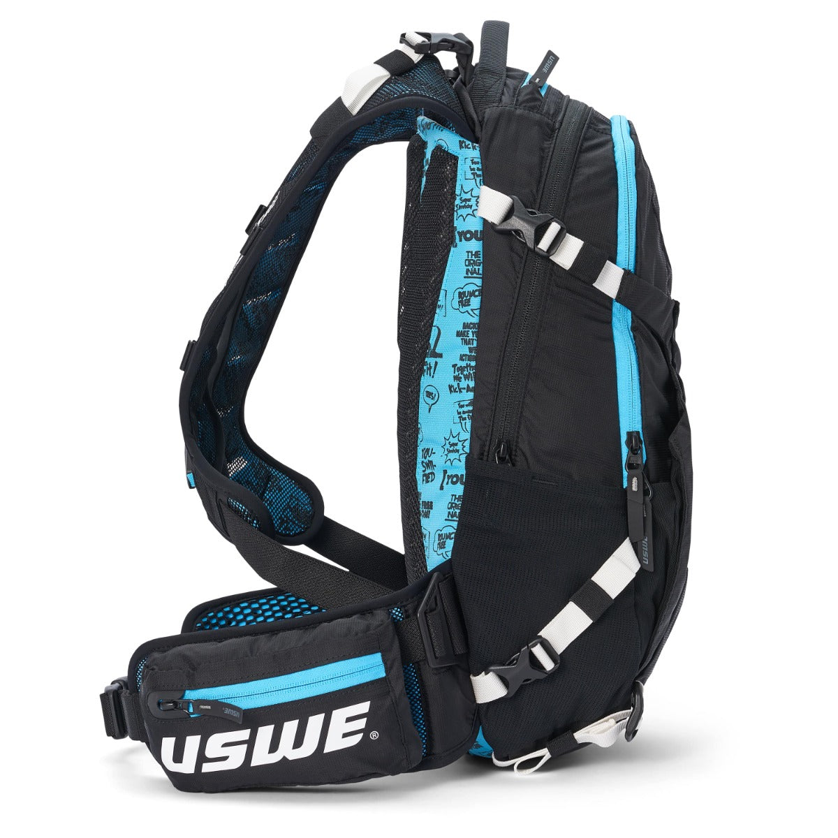 Mochila USWE FLOW 16 L con bandolera integrada Negro/Azul