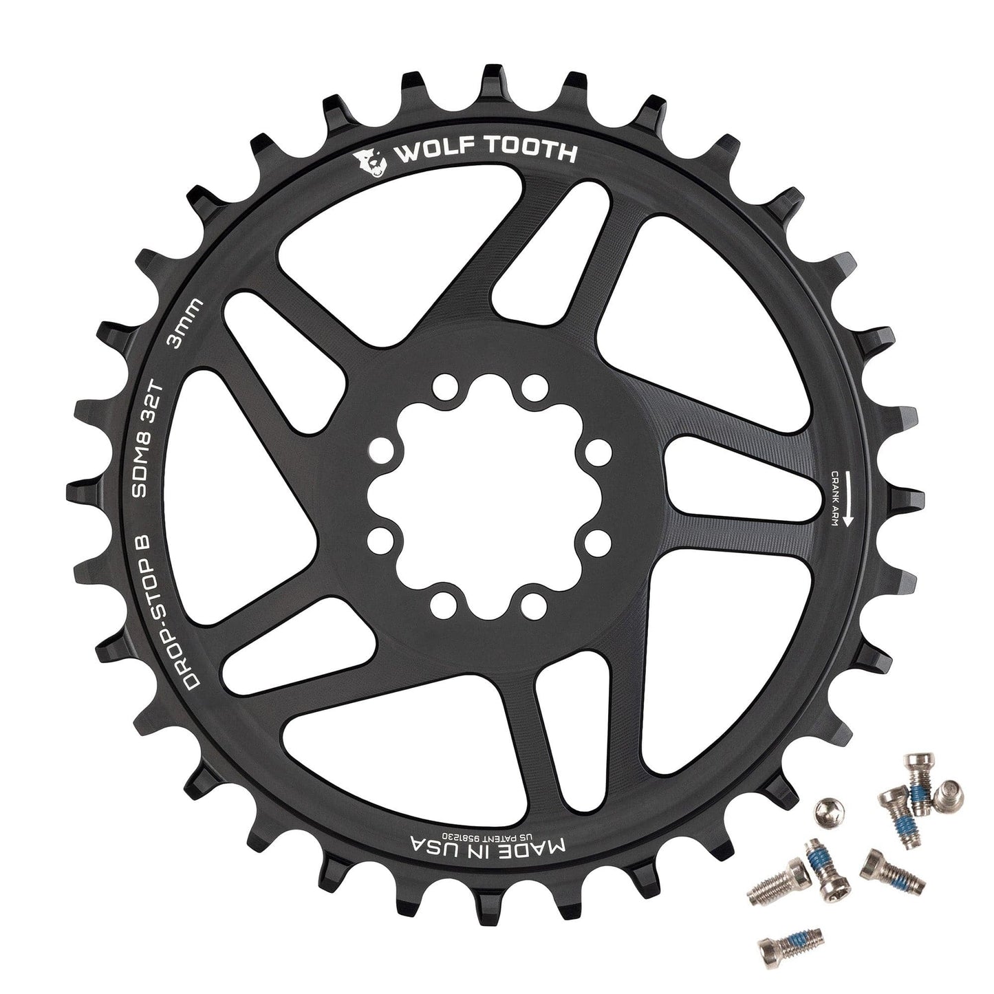 WOLF TOOTH 12V SRAM Direct Mount 8 bolt Mono Chainring Offset 3mm