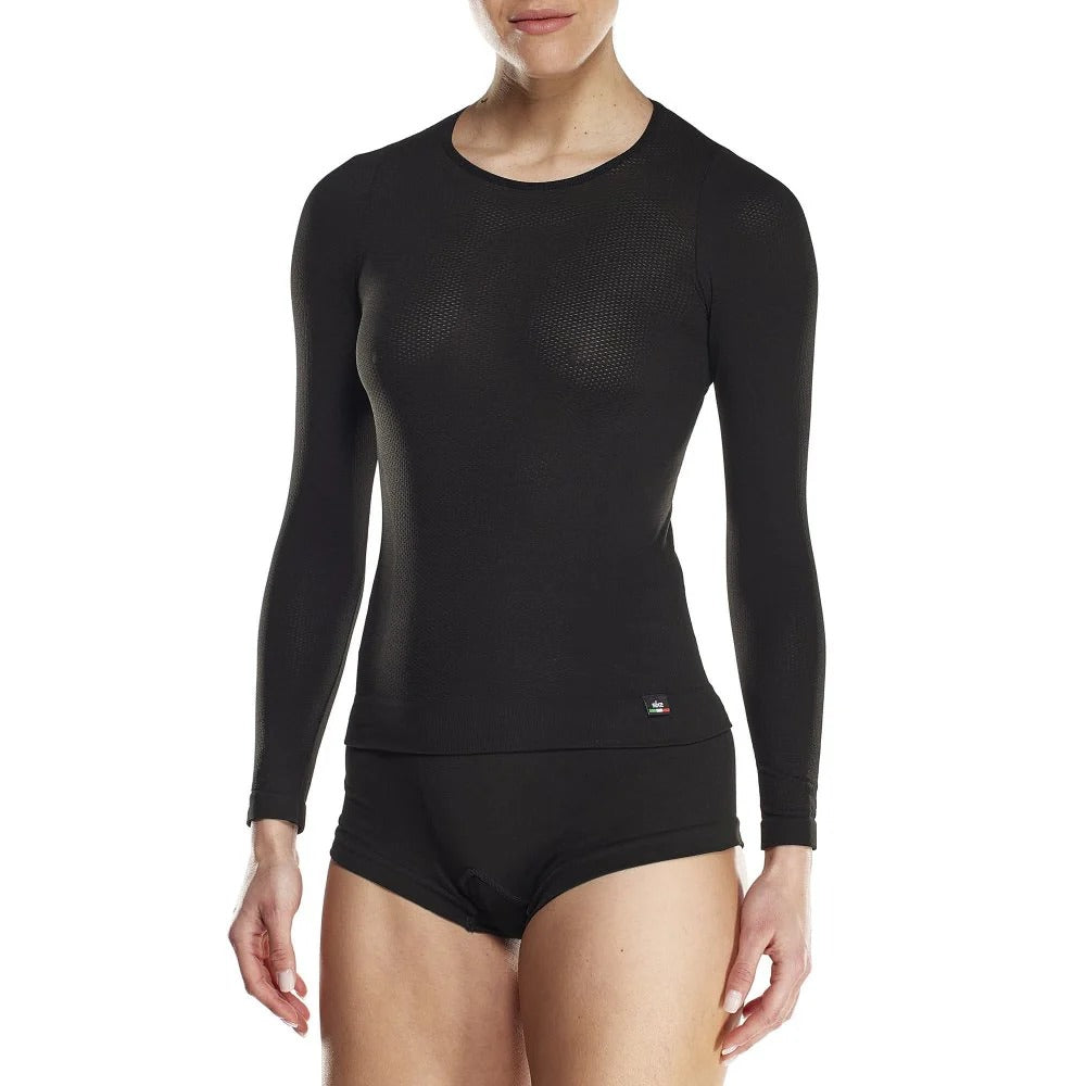 SIXS FTS2 Ropa interior femenina de manga larga Negro