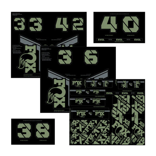 Kit Pegatinas Horquilla y Amortiguador FOX Verde Pistacho