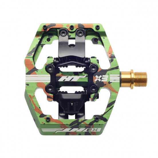 Pedales HT COMPONENTS X3T Titanium Camo Green