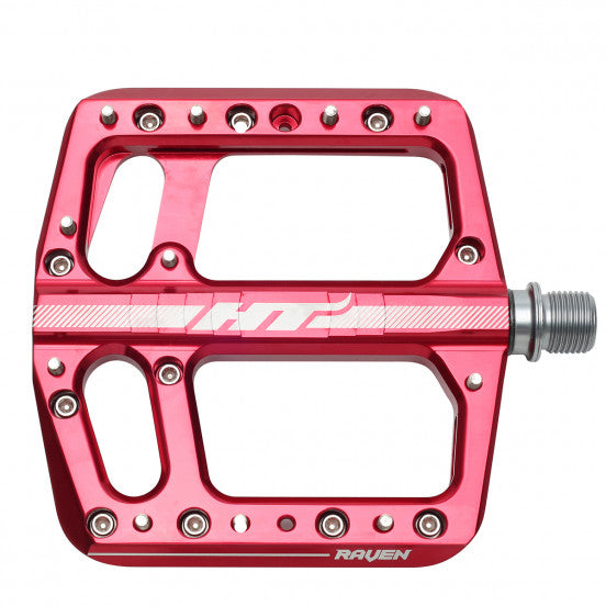 HT COMPONENTS RAVEN 12 Pedales Planos Rojos