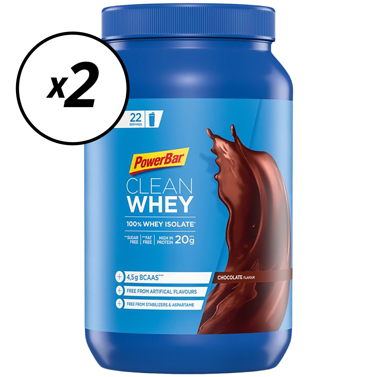 Pack de 2 POWERBAR CLEAN WHEY 100% Isolate Protein Drinks (570g) Chocolate Caducidad Corta