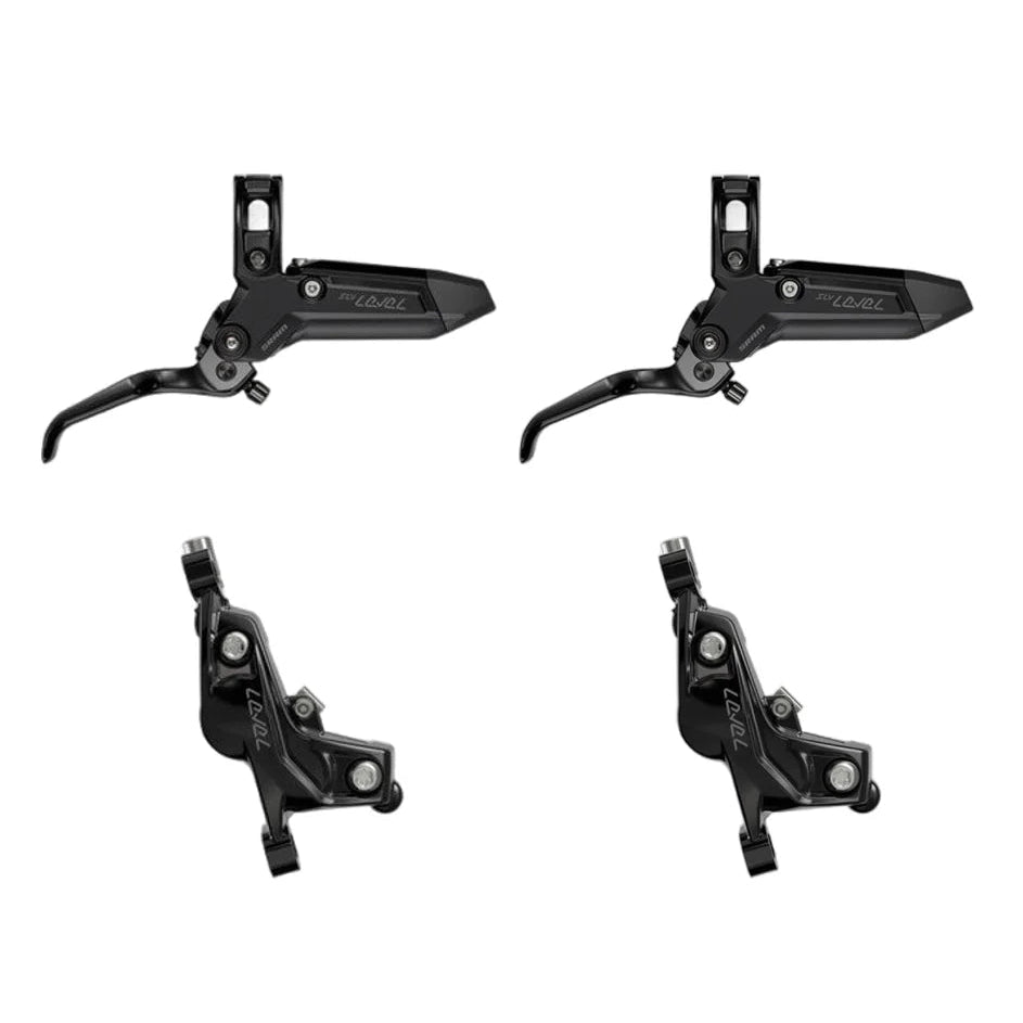 Par de frenos SRAM LEVEL SILVER STEALTH de 4 pistones Negro