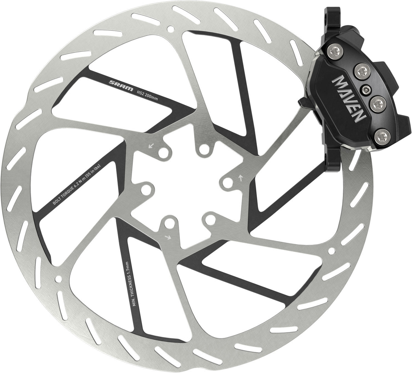 Freno trasero SRAM MAVEN SILVER Negro