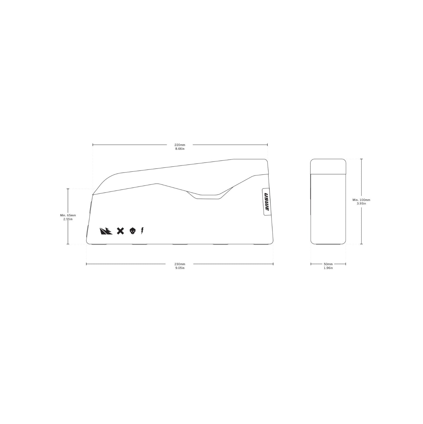 Bolsa USWE TOP TUBE MAGNETIC 1.2 L Negro