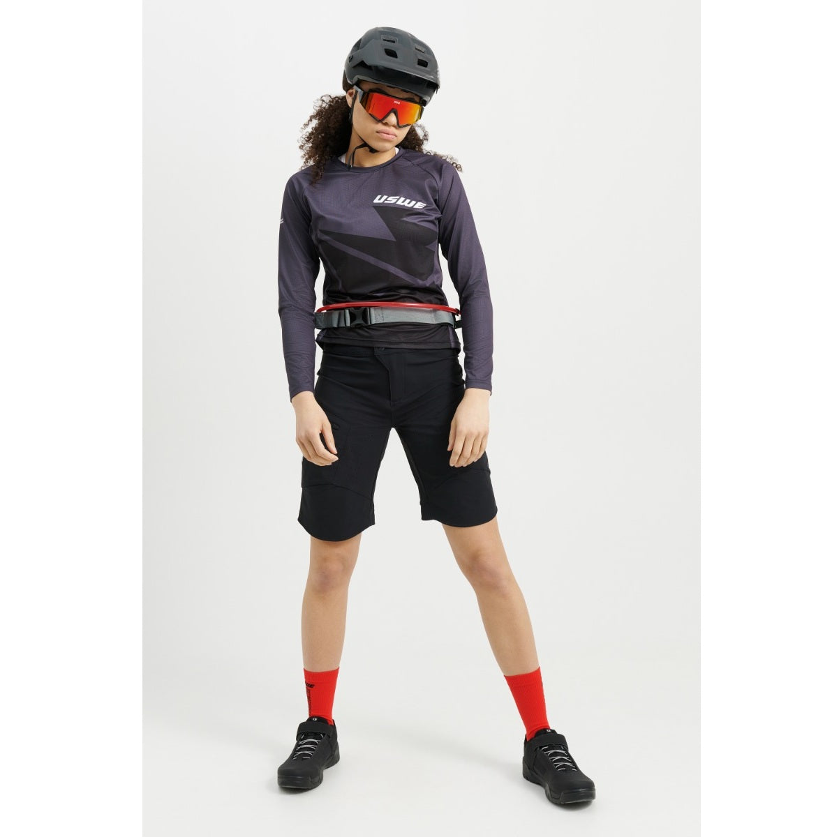Maillot MTB USWE BERG Mujer Manga Larga Negro