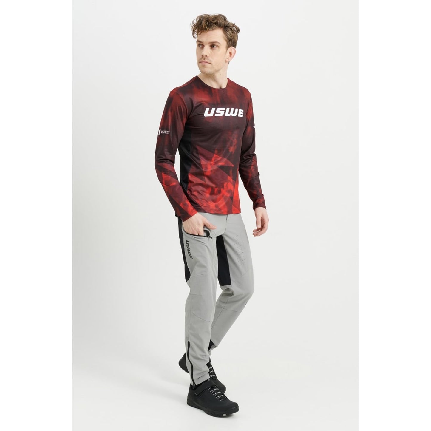 Maillot USWE LUFTIG MTB Manga Larga Rojo