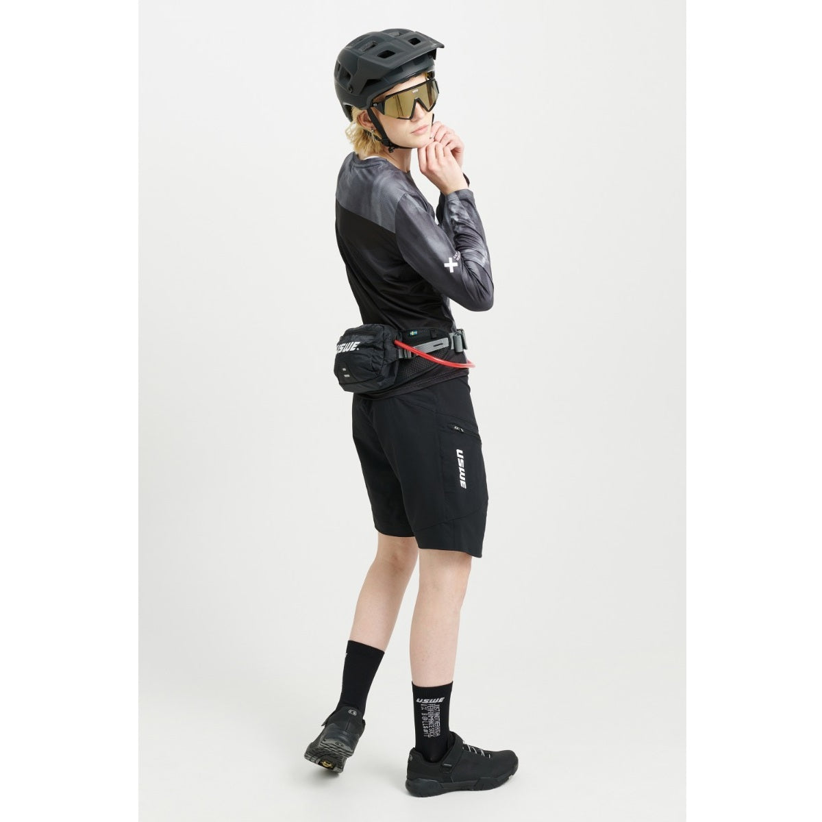 Maillot MTB USWE LUFTIG Mujer Manga Larga Negro