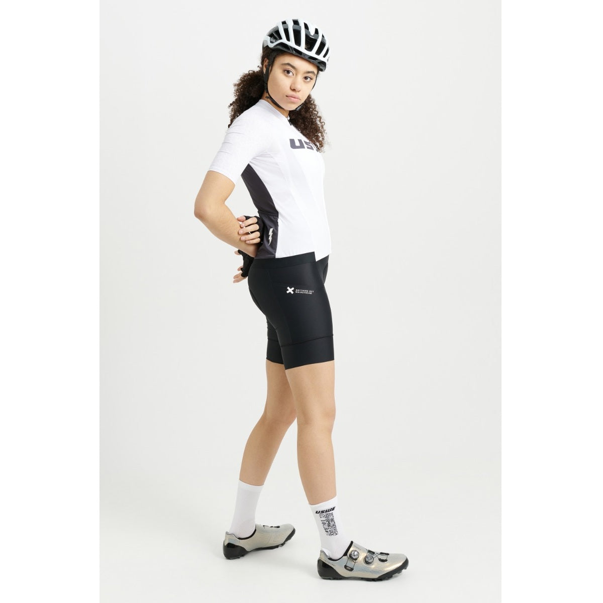 Maillot de manga corta USWE GRUS GRAVEL para mujer Blanco