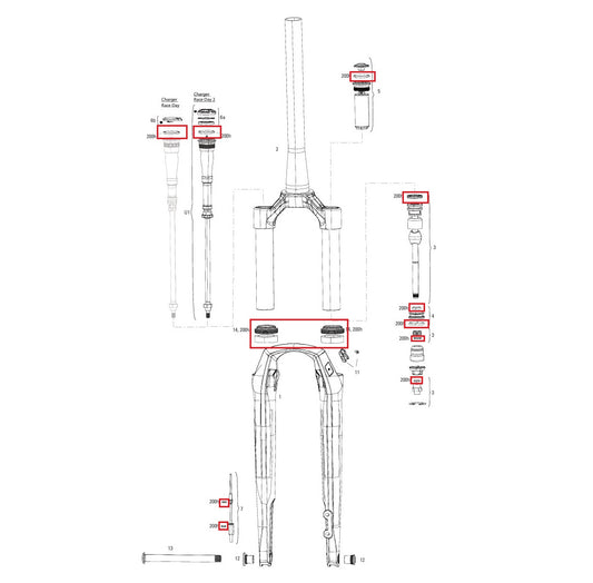 Kit de mantenimiento ROCKSHOX RUDY XPLR BASE/ULTIMATE A1 200 h/año (2022)