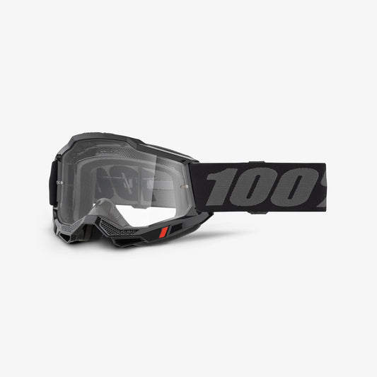 Gafas de máscara 100% ACCURI 2 negras/grises con lente transparente