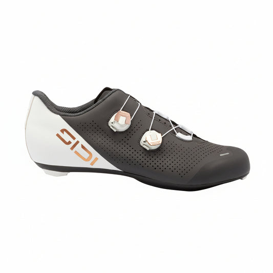 Zapatillas de carretera Sidi Ergo 6S antracita y blanco, vista de perfil exterior