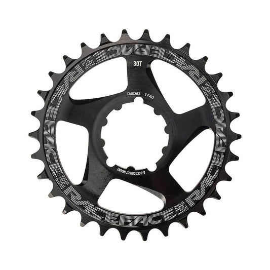 Plato monoplato RACE FACE NARROW WIDE 9/10/11/12V Direct Mount Boost compatible con SRAM negro — vista del plato sobre fondo blanco