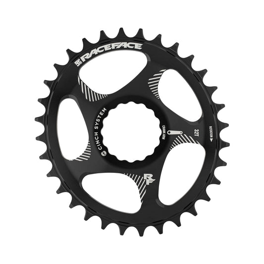 Plato monoplato RACE FACE OVAL NARROW WIDE 10/11/12V Cinch Direct Mount negro — vista del plato sobre fondo blanco